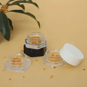 glass child resistant Containers 5ml 7ml 9ml glass jars for concentrate clear jar with smell proof ribbed caps