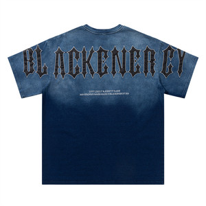 Deux tons Ombre Couleur Hommes T-shirts En Gros Broderie logo Street Wear 2023 t-shirt Conception Personnalisée Vintage Lavage De Luxe - Product Image 1