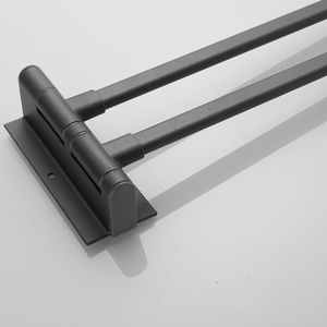 双层无孔旋转不锈钢现代式毛巾架，适用于酒店浴室卫生间储物，带<span class=keywords><strong>2</strong></span>个挂杆 - Product Image 3