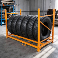 Palette de stockage de pneus en acier doux Q235, revêtement poudré haute résistance, empilable
