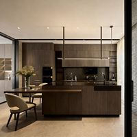 Armoires de cuisine modernes personnalisées, finition mate, en MDF, modulaires, pour appartement, villa, projet