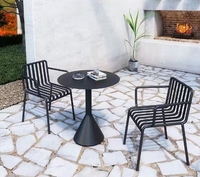 Ensemble table et chaises de jardin en fer moderne, non pliable, pour usage extérieur, idéal pour les restaurants, modèle SXD6