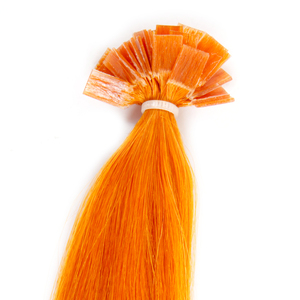 Extensiones de Cabello Europeo Pre-Adheridas con Queratina Sens Flat, Color Fantasía Naranja, 25 Mechones, 100% Cabello Remy - Product Image 1