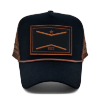 Casquette de camionneur Logo brodé Impression à bord personnalisée Haute qualité 5 panneaux Deux tons Casquette de camionneur à pression Casquette de camionneur à rayures latérales