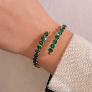 Brazalete de Tenis Personalizable con Logotipo, Cuadrado, de Circonita, Acero Inoxidable, Chapado en Oro de 18K, para Mujer, Joyería Deslumbrante, Brazalete de Moda - Product Image 5