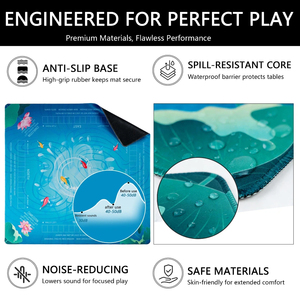 Housse de table de mahjong carrée OEM ODM antidérapante par sublimation, tapis de jeu de la Ligue américaine de mahjong, accessoires de mahjong de marque de luxe - Product Image 3