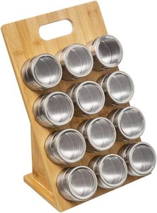 Factory Direct Bamboo High Quality Kitchen <b>Shelf</b> Rack Tiered Bamboo Magnetic Spice Rack - Product Image 5