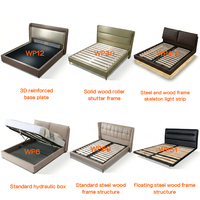 WINMAX Lit Moderne de Luxe en Cuir Véritable et Similicuir, Rembourré, Rafraîchissant et Confortable, Taille King Queen, Cadre en Bois de Pin et Fer