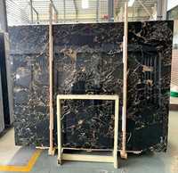 Marbre noir Portoro d'Athènes, dalle de marbre naturel pour escaliers, murs-rideaux, sols, comptoirs, décoration d'hôtels et de villas