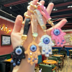 En gros, <span class=keywords><strong>Porte</strong></span>-<span class=keywords><strong>clés</strong></span> et Breloque de sac en strass de cristal, style Bohème, avec motifs Yeux protecteurs, Main de Hamsa et Amulette Nazar turque, Bijou - Product Image 4