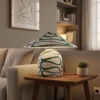 Lampe de bureau en métal à motif personnalisé peint à la main, design moderne, abat-jour noir LED, garantie de 2 ans pour hôtel, maison, chambre à coucher