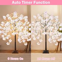 1,20 m Künstlicher Kirschblütenbaum mit 360 LED-Lichtern, 8 Lichtmodi, Hellrosa Kunstblumenpflanze für Hochzeit und Abschlussfeier