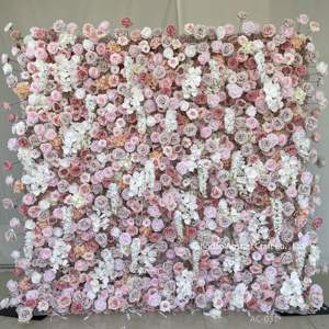 Fondo de pared de flores enrollable de tela de 8ft x 8ft para eventos, decoración de boda, flores artificiales, pared de seda, decoración de flores de pared - Product Image 4