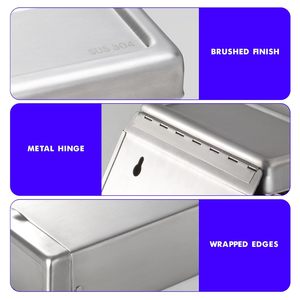 Vệ sinh khăn ăn xử lý treo tường bằng thép không gỉ lật đầu đựng cho nhà vệ sinh công cộng với 1 gallon Chất thải công suất - Product Image 5