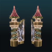 Décoration commerciale de rue de centre commercial, lumières LED 3D à motifs pour la mosquée de Ramadan