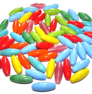 Murano Plain Oval Multicolor Loose Glass <b>Beads</b> (Crystal & Lampwork) for Jewelry Making Bulk Pack in Box - Product Image 1