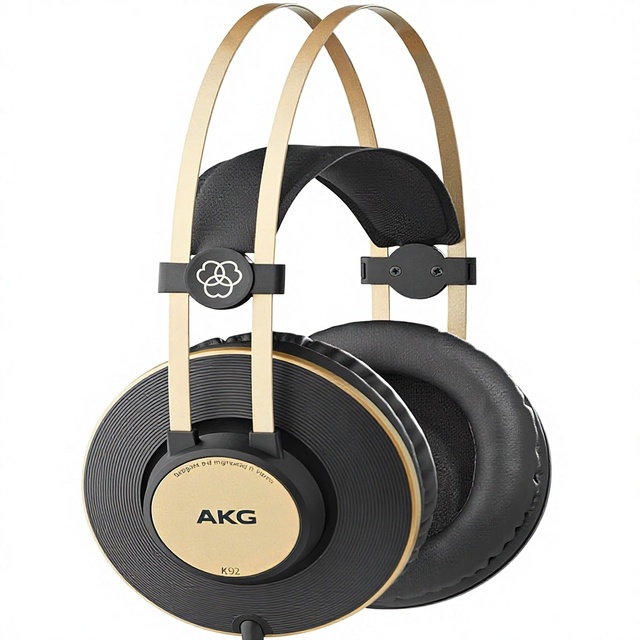 AKG Pro Audio K92 Over-Ear Closed-Back Critical Listening and Studio Headphones with Active Noise Cancellation Matte Black Gold