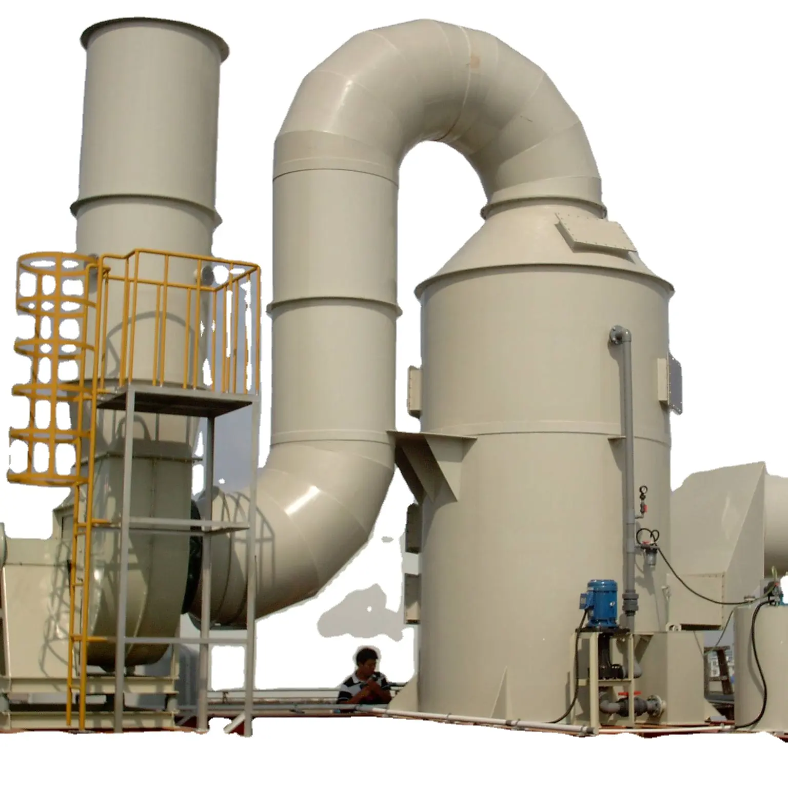 waste gas treatment spray tower design cyclone HCL h2s nh3 so2 biogas chlorine hydrocarbon sulfuric acid fume gas scrubber