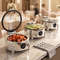 Chauffe-Plat Électrique Intelligent à Commande Tactile, Réchaud de Buffet en Acier Inoxydable, Double Fonction Chauffage et Stockage Alimentaire pour Hôtels et Traiteurs