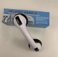 Barres d'appui de douche noires en plastique à double verrouillage avec ventouses de sécurité antidérapantes pour toilettes et salles de bain
