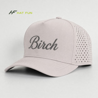Casquette de baseball personnalisée pour homme, 5 panneaux, logo brodé en nylon, perforations découpées au laser, casquette de baseball imperméable, sport