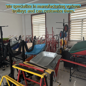 <span class=keywords><strong>Brouette</strong></span> robuste de 6 pieds cubes avec poignée <span class=keywords><strong>en</strong></span> <span class=keywords><strong>bois</strong></span>, plateau <span class=keywords><strong>en</strong></span> plastique et roue pneumatique 4.00-8 pour jardin et construction - Product Image 5