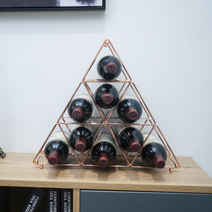 Étagère à vin en métal doré et Rose, support décoratif empilable de <span class=keywords><strong>cuisine</strong></span> en acier, rangement, présentoir, porte-bouteilles comptoir modernes - Product Image 2