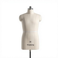 Maniquí de Hombre Adulto de Medio Cuerpo para Confección Tridimensional, Aplicaciones de Sastre, Costura, Diseño de Ropa
