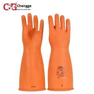 Sarung Tangan Lateks STROM Berinsulasi Industri Tingkat Daya 2 untuk Pekerjaan di Tegangan Listrik Anti-Sengatan Listrik 20KV Karet Non-Steril - Product Image 4