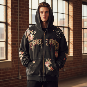 Biểu Tượng Tùy Chỉnh Dtg In Men Unisex Nặng Trọng Lượng Sang Trọng Mùa Đông Anime Thêu Logo Áo Hoodie Với Mùa Đông - Product Image 1