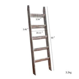 Youlike Wall-Leaning Blanket Holder Blanket Rack Vintage Grey <b>Wood</b> Decorative Display <b>Ladder</b> Shelf for Bathroom Living Room - Product Image 6