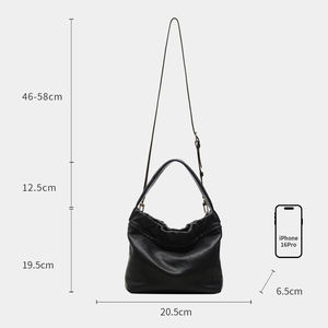Sac à bandoulière nuage de nouvelle conception, cuir véritable de qualité supérieure, grande capacité, sac fourre-tout plissé, sac sous le bras souple, logo personnalisé, vente en gros OEM - Product Image 2
