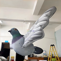 Pigeon gonflable géant de dessin animé Modèle de pigeon de paix gonflable blanc réaliste pour décoration publicitaire