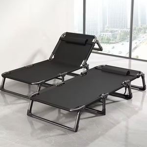 Lit de camp inclinable réglable à 4 positions Design pliant portable pour camping en plein air Plage Métal pour chambre à coucher Salon - Product Image 6