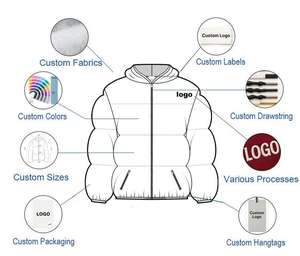 Veste matelassée personnalisée avec logo, style bulle, chaude et épaisse, pour l'hiver et les activités de plein air - Product Image 4