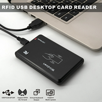 Lector de tarjetas de escritorio USB RFID de precio barato para tarjeta de identificación de 125KHz TK4100, EM4100, controlador gratuito, controlador de salida de teclado de USB-HID