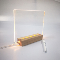 Tableau d'affichage LED effaçable à livraison rapide, tableau de notes effaçable à sec en acrylique avec support en bois