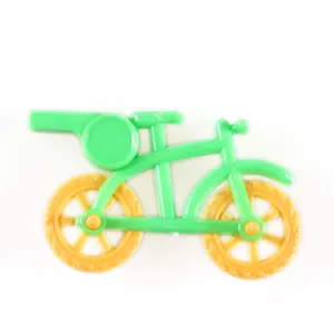 Most Popular kids gift mini plastic bulk small bike shaped whistle candy toys for capsule