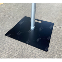 Tuyau en aluminium de plaque de base en acier de broche noire de Offre Spéciale de SIL et bases drapées
