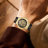 Montres de sport de luxe de grande marque, cadran squelette, montres-bracelets super lumineuses pour montres mécaniques pour hommes