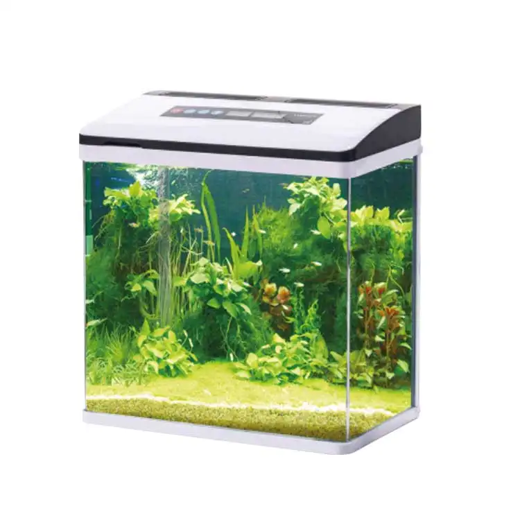 Oem Nieuwe Producten 3 In 1 Glas Mini Aquarium Fish Tank Aquarium Met Led Verlichting En Waterpomp