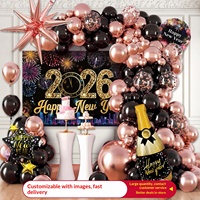 Für das neue Jahr 2026: Latex-Aluminiumfolien-Rundballons – Grenzüberschreitendes Set für fröhliche Festtagspartys und Familientreffen