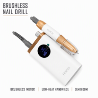 HOWYEA Perceuse à ongles sans fil 40000 tr/min manucure professionnelle Efile pour la maison et le salon avec six bandes de ponçage et forets