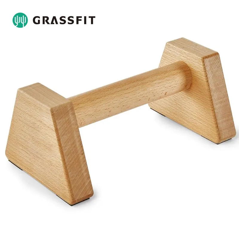 Custom Pine Handstand Muscle Training Fitness Dip Bares Outdoor Barra paralela de madeira Calisthenics Push Up Stand Parallettes Bar