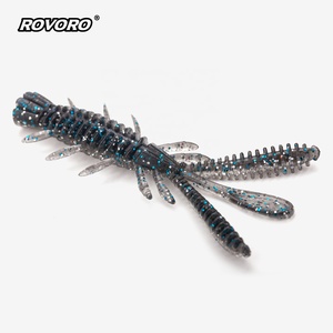 ROVORO Tackle Leurres souples en TPE pour la pêche au bar et aux poissons d'eau salée, leurres bioniques crevettes et vers, appâts Ned, jigs - Product Image 3