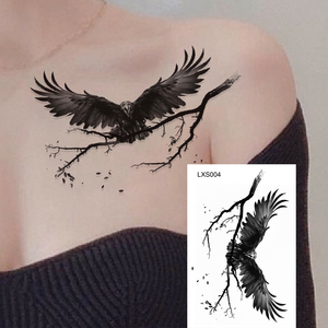 Commercio all'ingrosso della fabbrica Tatuaggio temporaneo forniture Sexy simulazione drago e farfalla adesivi clavicola per la spalla e il braccio tatuaggi - Product Image 4