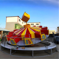 Manège de parc d'attractions extérieur certifié CE, type Flying Turntable, construction en fibre de verre et acier, capacité 24 personnes, garantie 12 mois