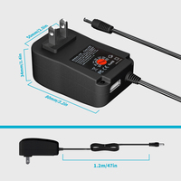 Adaptateur secteur universel 41W avec port USB 5V 1A, alimentation CC à découpage 6V 9V 12V 15V 18V 20V 24V 1.5A, chargeur avec cordon