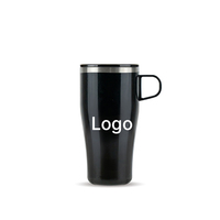 Mug isotherme à double paroi en acier inoxydable SUS304 avec poignée et couvercle à interrupteur, réutilisable, pour bureau, voiture