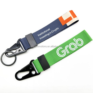 Customized Merchandise Printed Logo Hand Wrist Lanyard Short Strap Keychain With Eagle Mouth Buckle